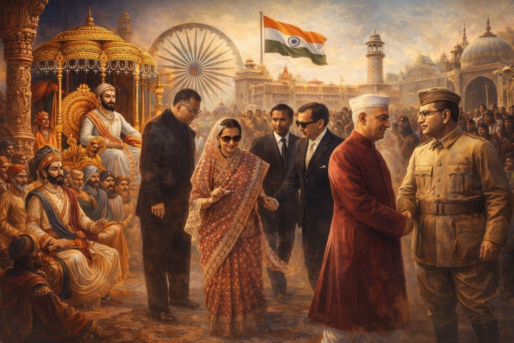 Historical montage of Indian figures