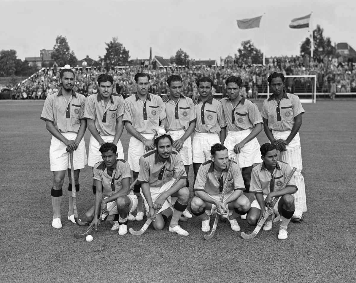 The gold medal-winning Indian hockey team, weeks after the London Olympics.